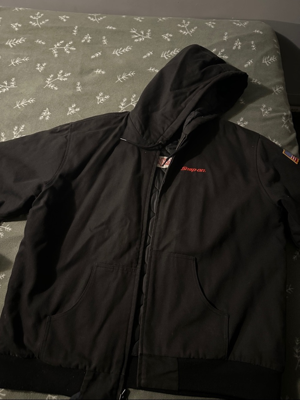 Snap on Black Hooded  Jacket